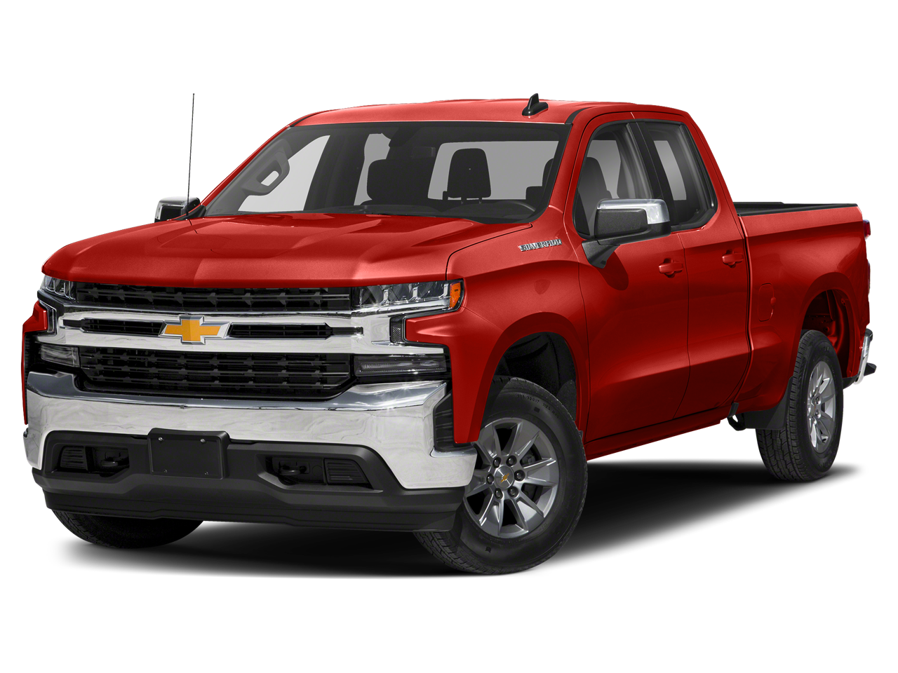 2019 Chevrolet Silverado 1500 LT in Red Hot — front three-quarter view