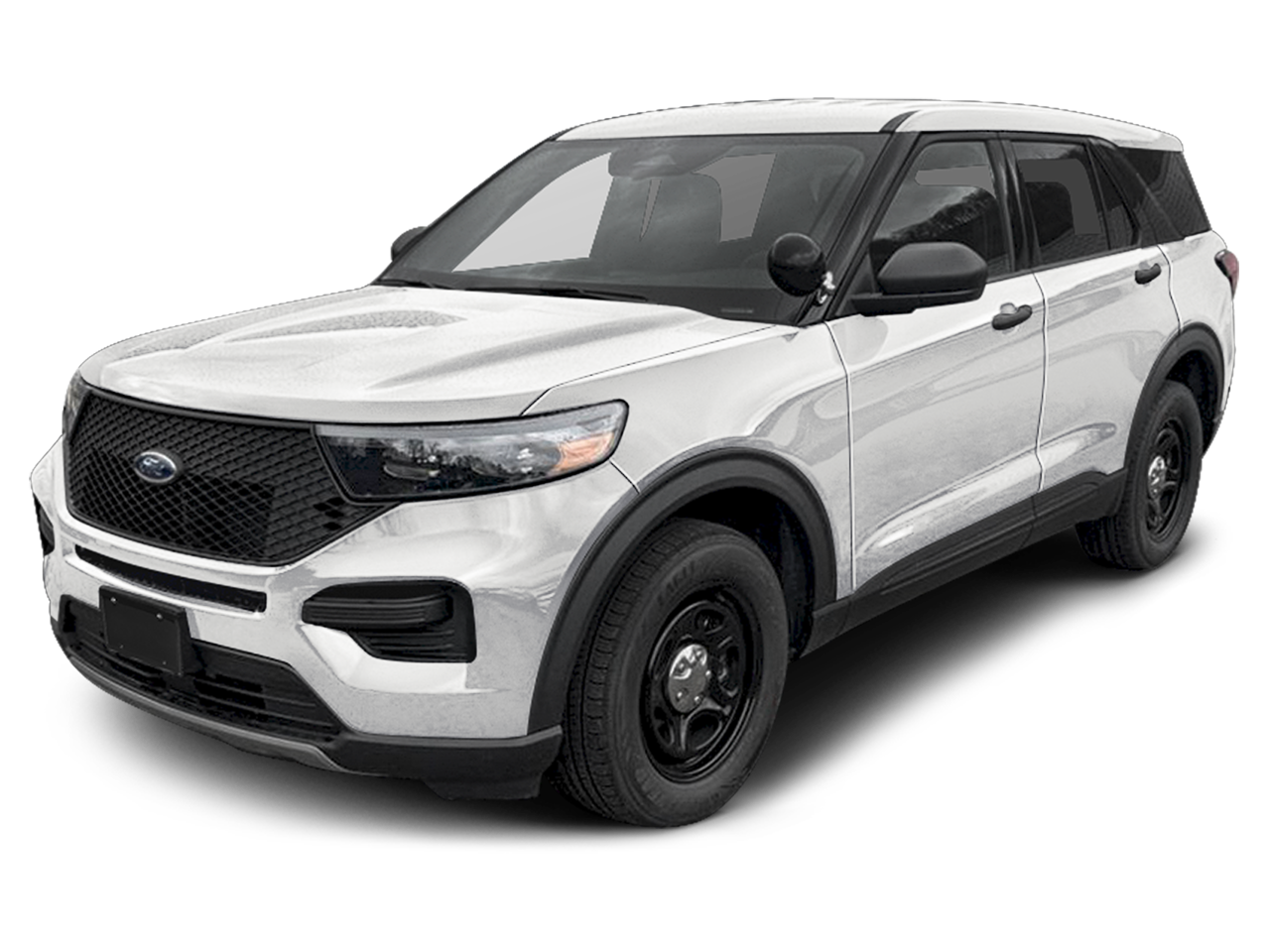 2026 Ford Police Interceptor Utility Base in Oxford White — front three-quarter view