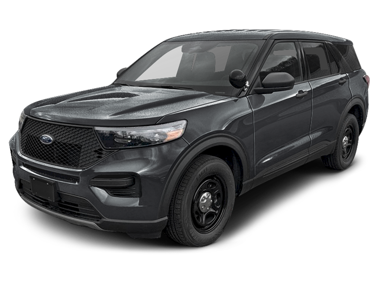 2026 Ford Police Interceptor Utility Base in Carbonized Grey — front three-quarter view