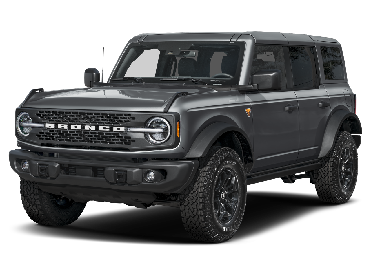 2026 Ford Bronco Badlands in Oxford White — front three-quarter view
