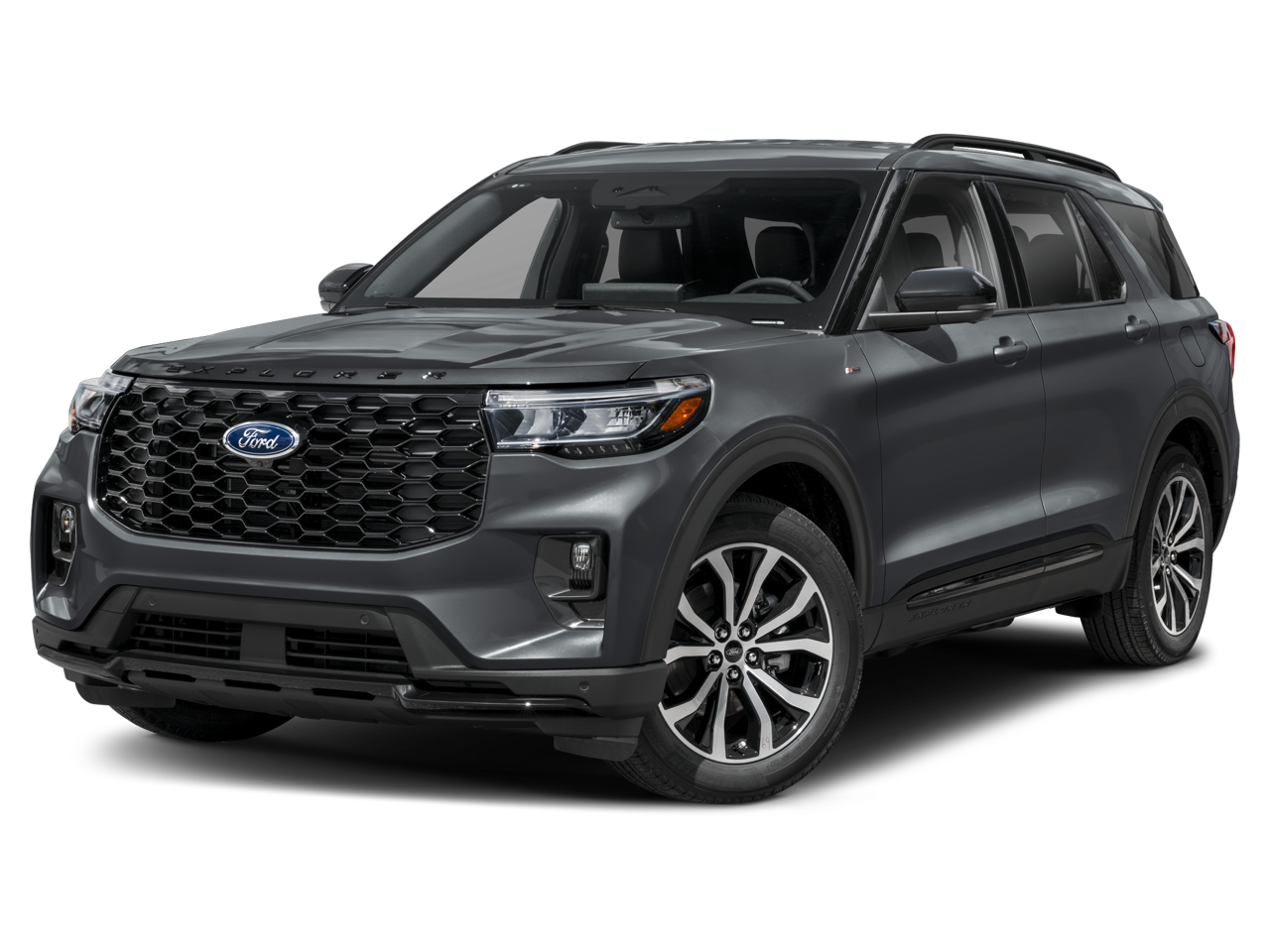 2026 Ford Explorer ST-Line in Space White Metallic — front three-quarter view