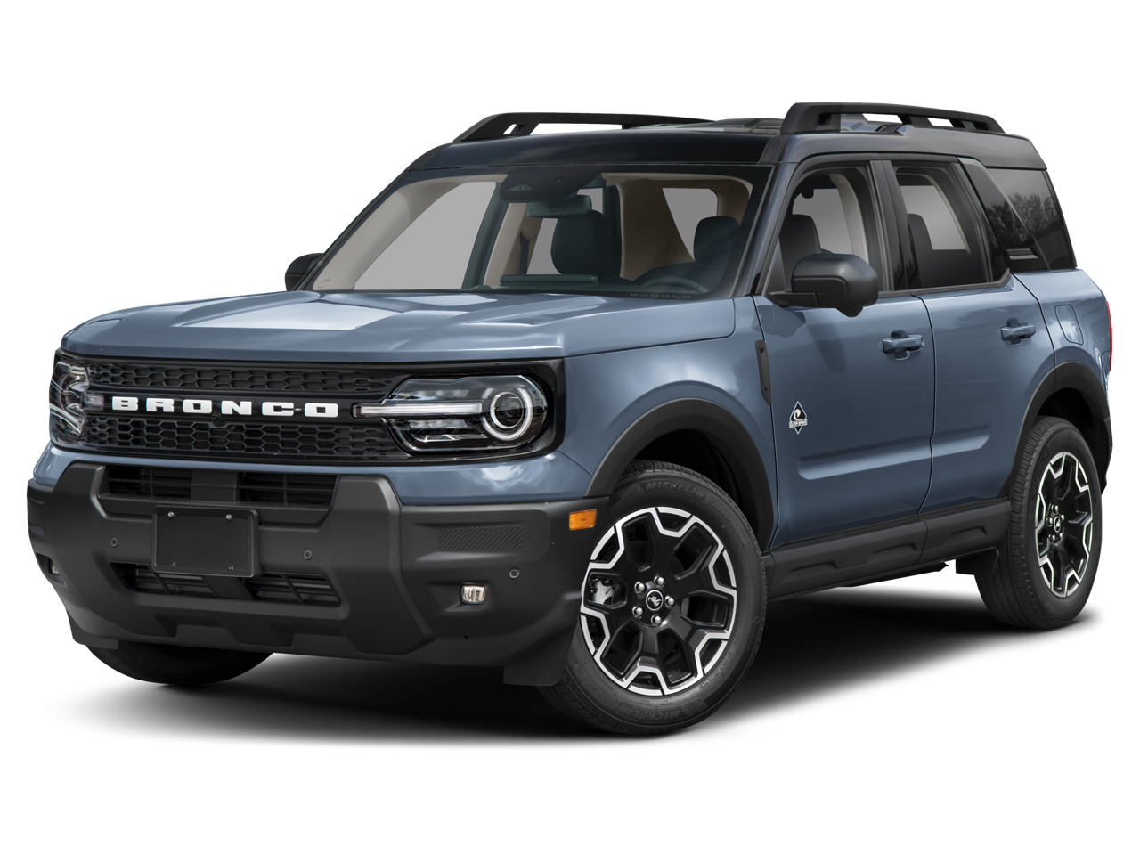 2026 Ford Bronco Sport Outer Banks in Space White Metallic — front three-quarter view