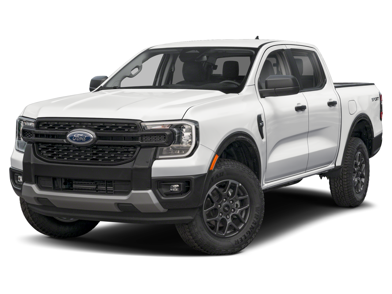 2026 Ford Ranger XLT in Ruby Red Metallic Tinted Clearcoat — front three-quarter view
