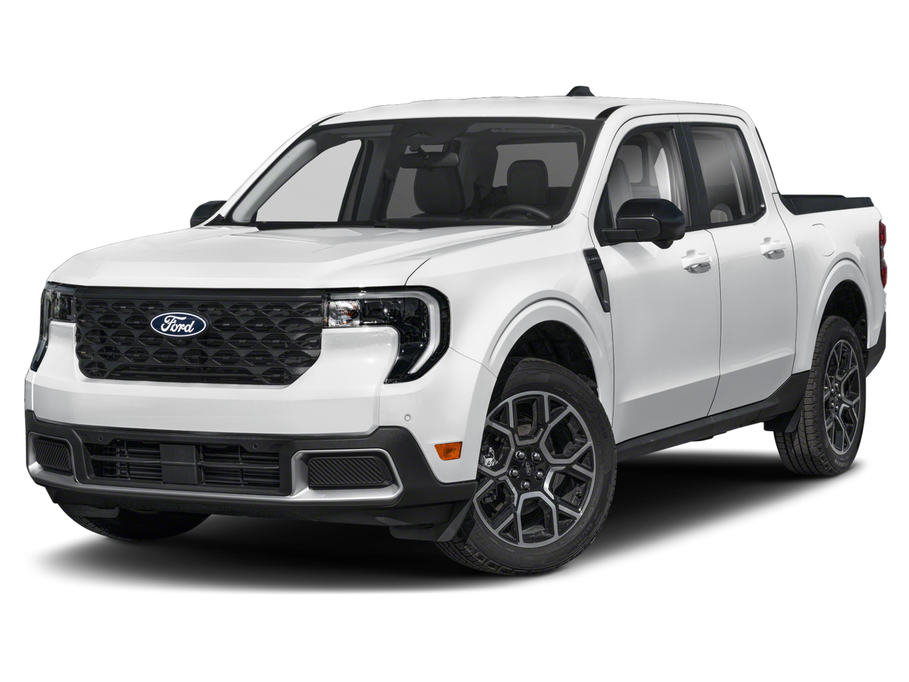 2026 Ford Maverick LARIAT in Oxford White — front three-quarter view