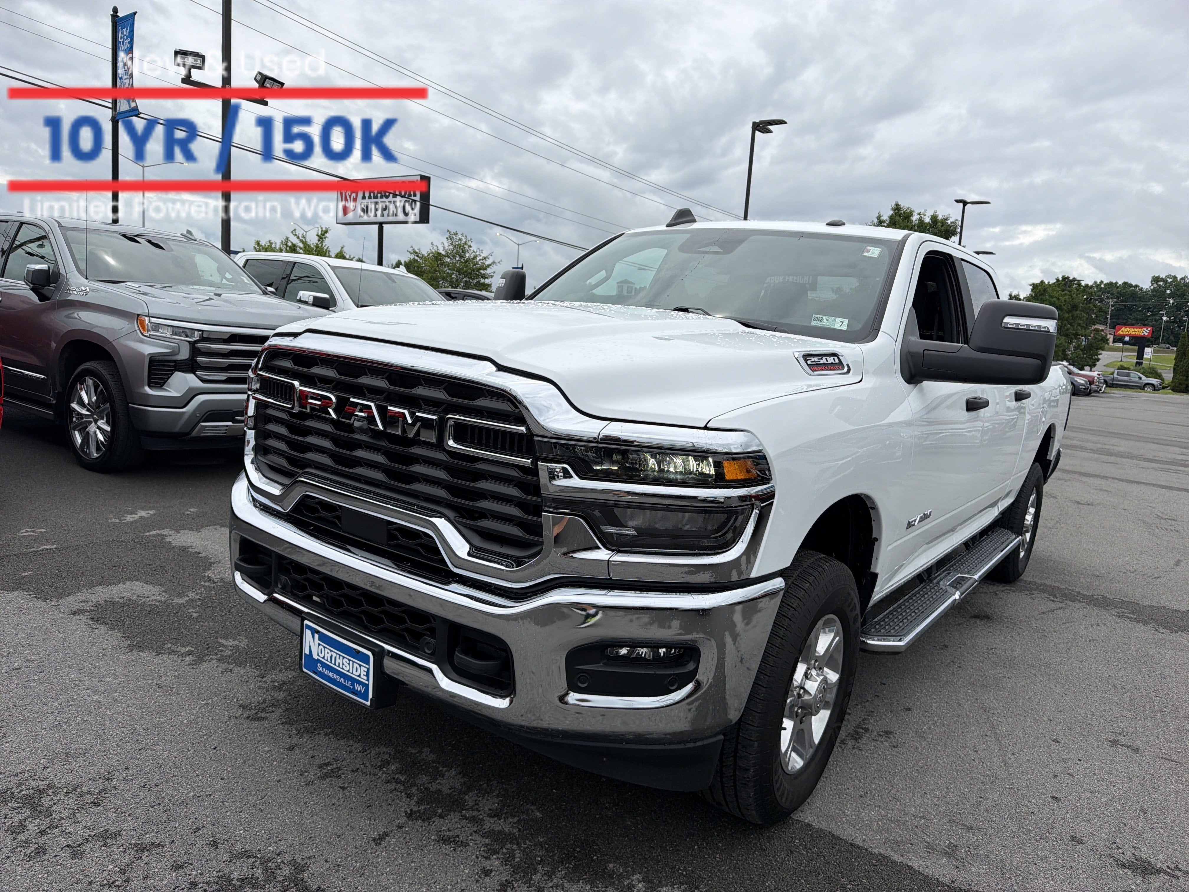 2026 RAM 2500 Big Horn in Bright White Clea — front three-quarter view