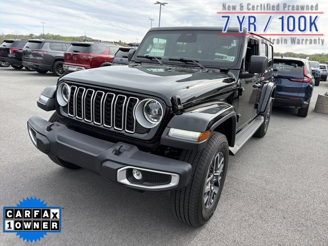2026 Jeep Wrangler Sahara in Black Clearcoat — front three-quarter view