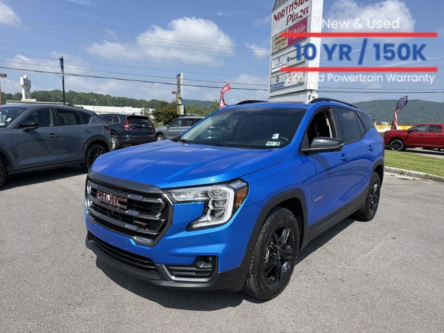 2024 GMC Terrain AT4 in Riptide Metallic — front three-quarter view