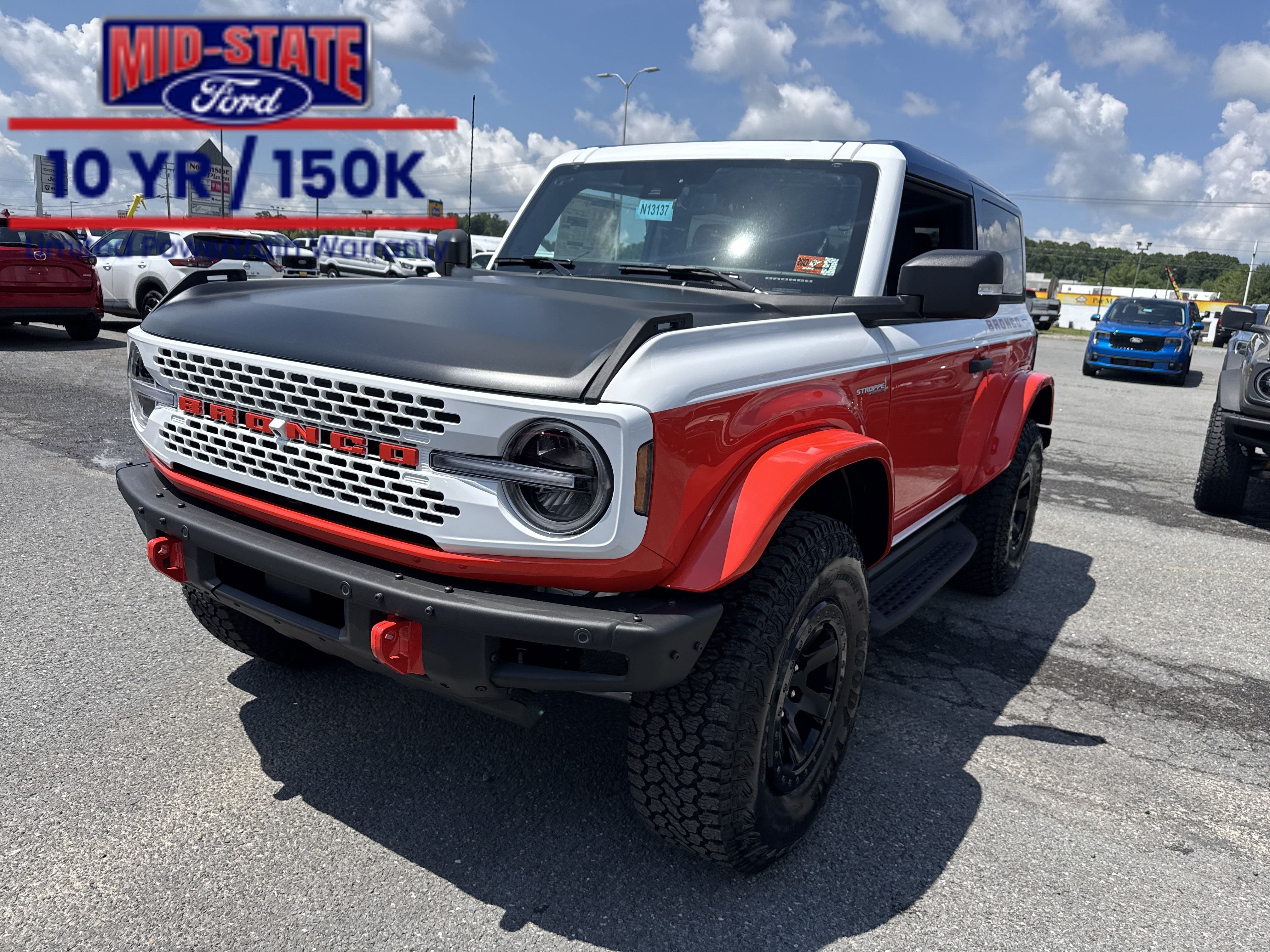 2025 Ford Bronco Stroppe Edition in Oxford White — front three-quarter view