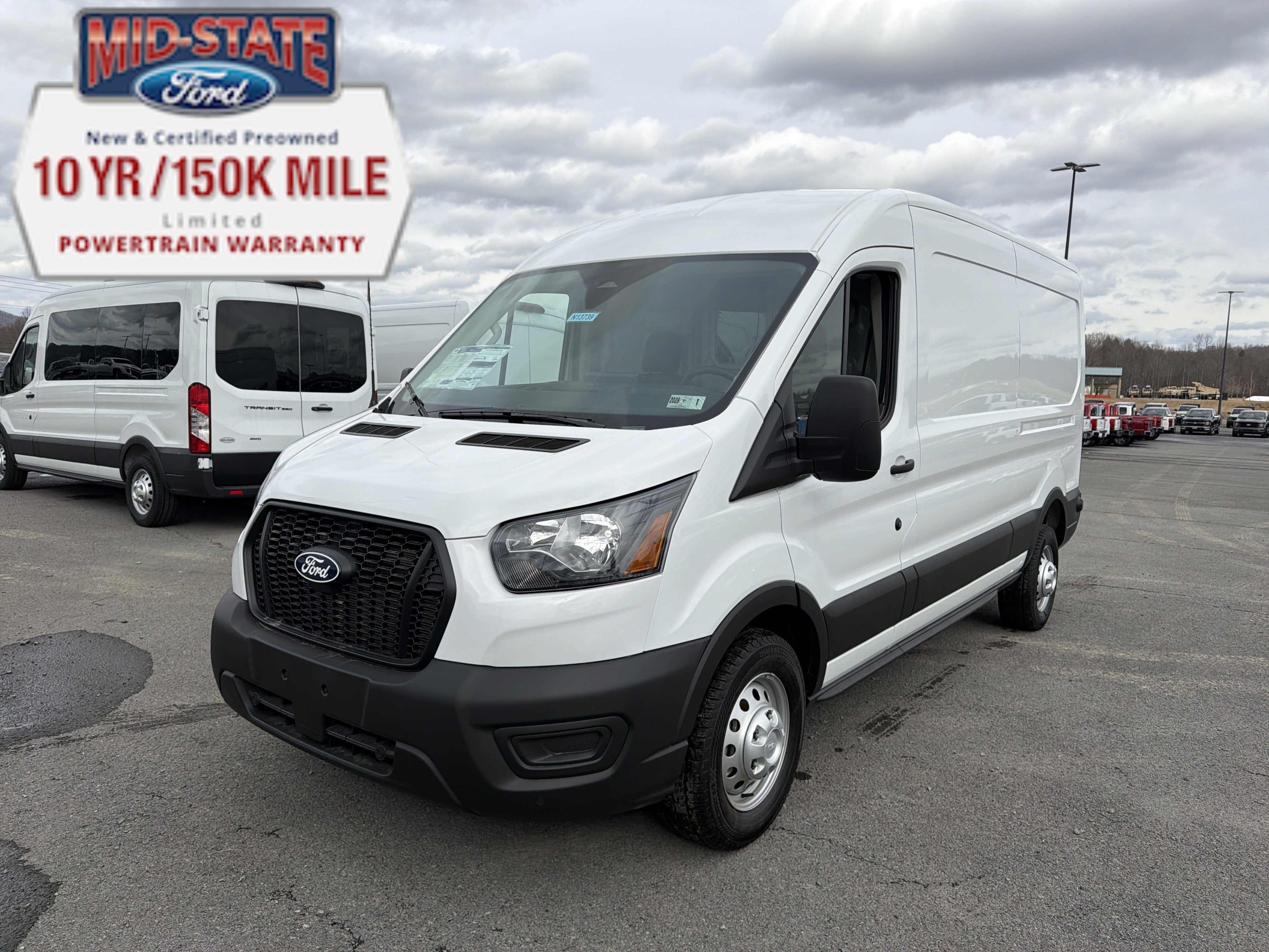 2026 Ford Transit Cargo Van Base in Oxford White — front three-quarter view