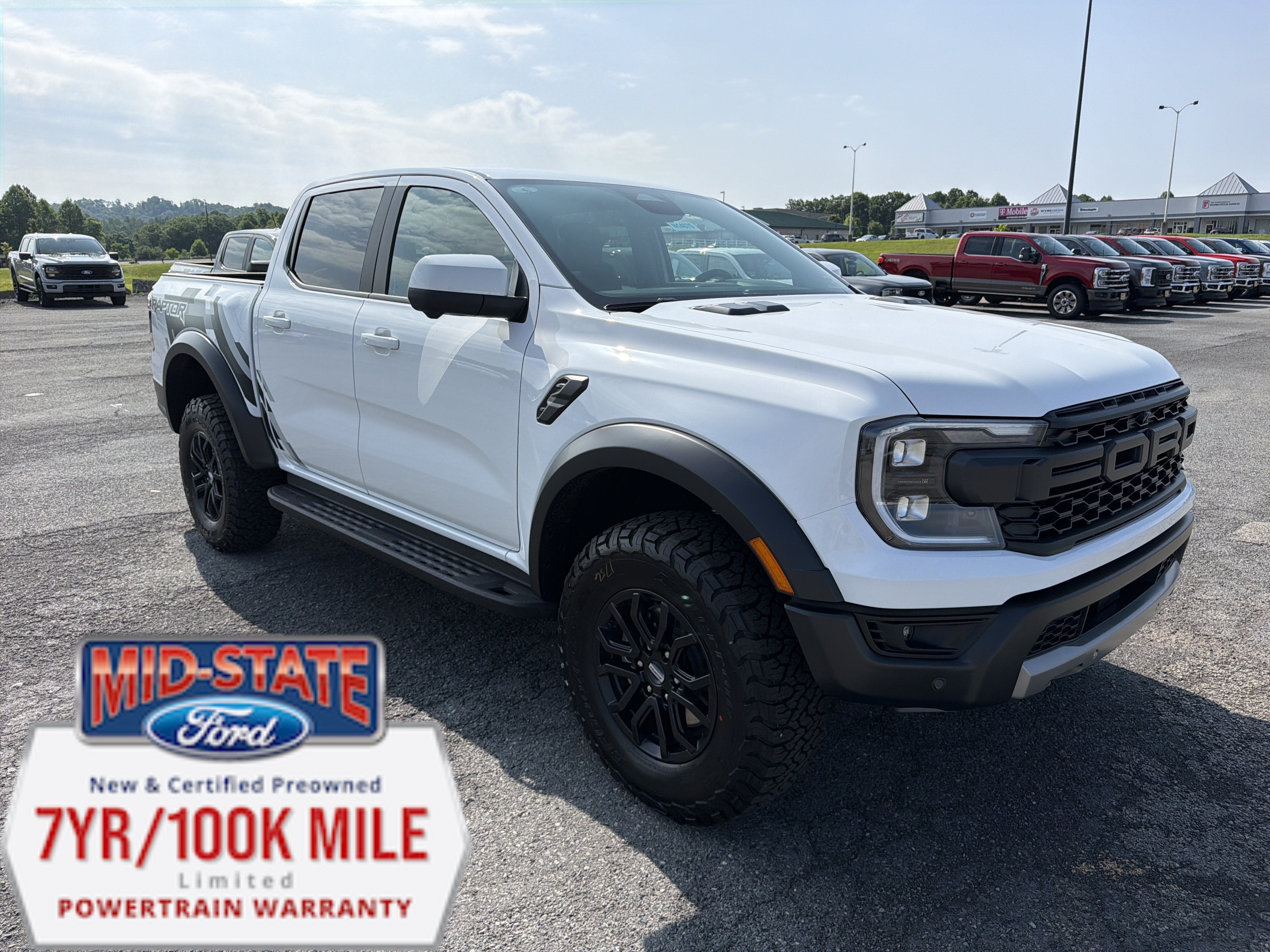 2026 Ford Ranger Raptor in Oxford White — front three-quarter view