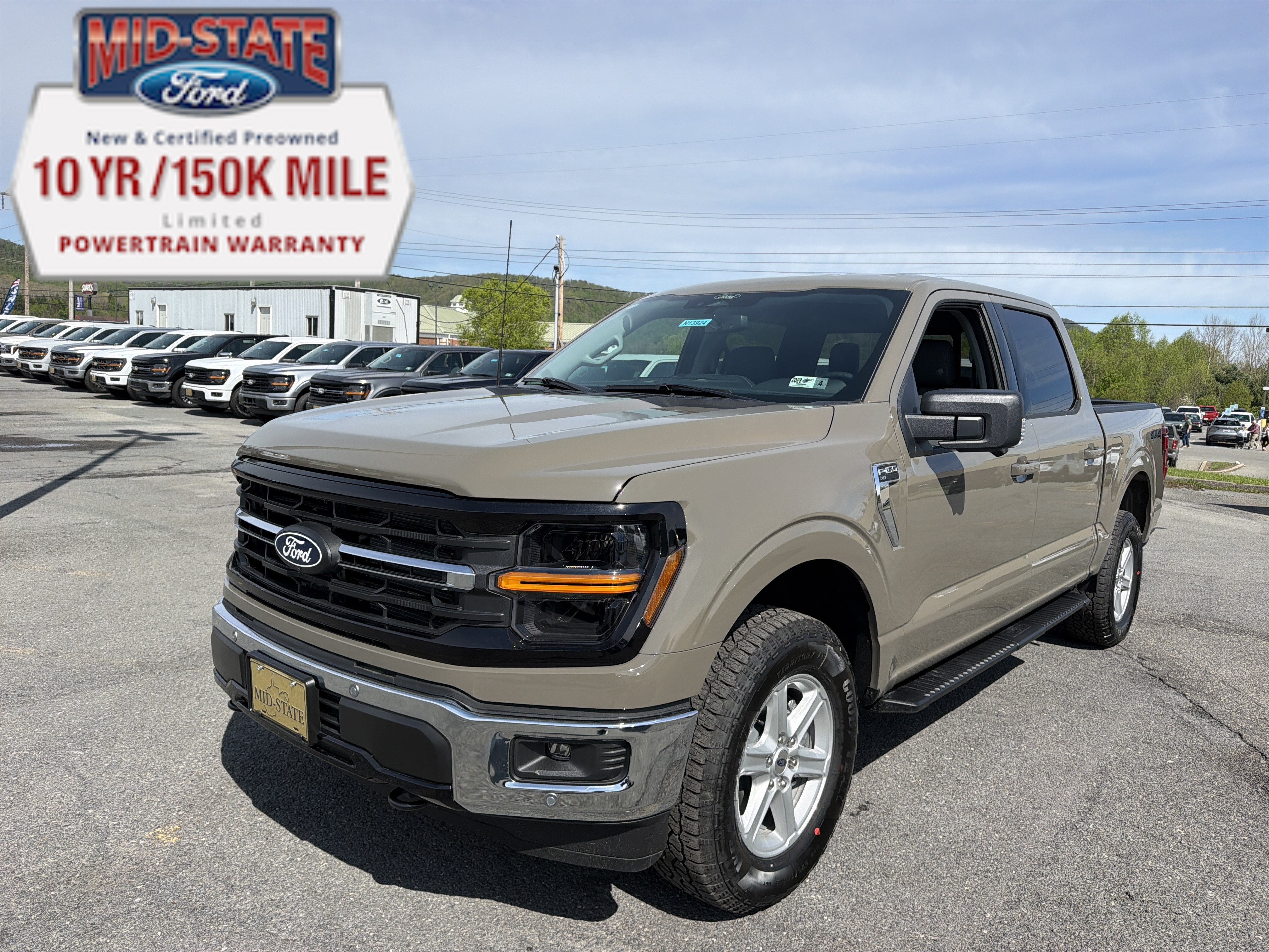 2026 Ford F-150 XLT in Marsh Gray — front three-quarter view