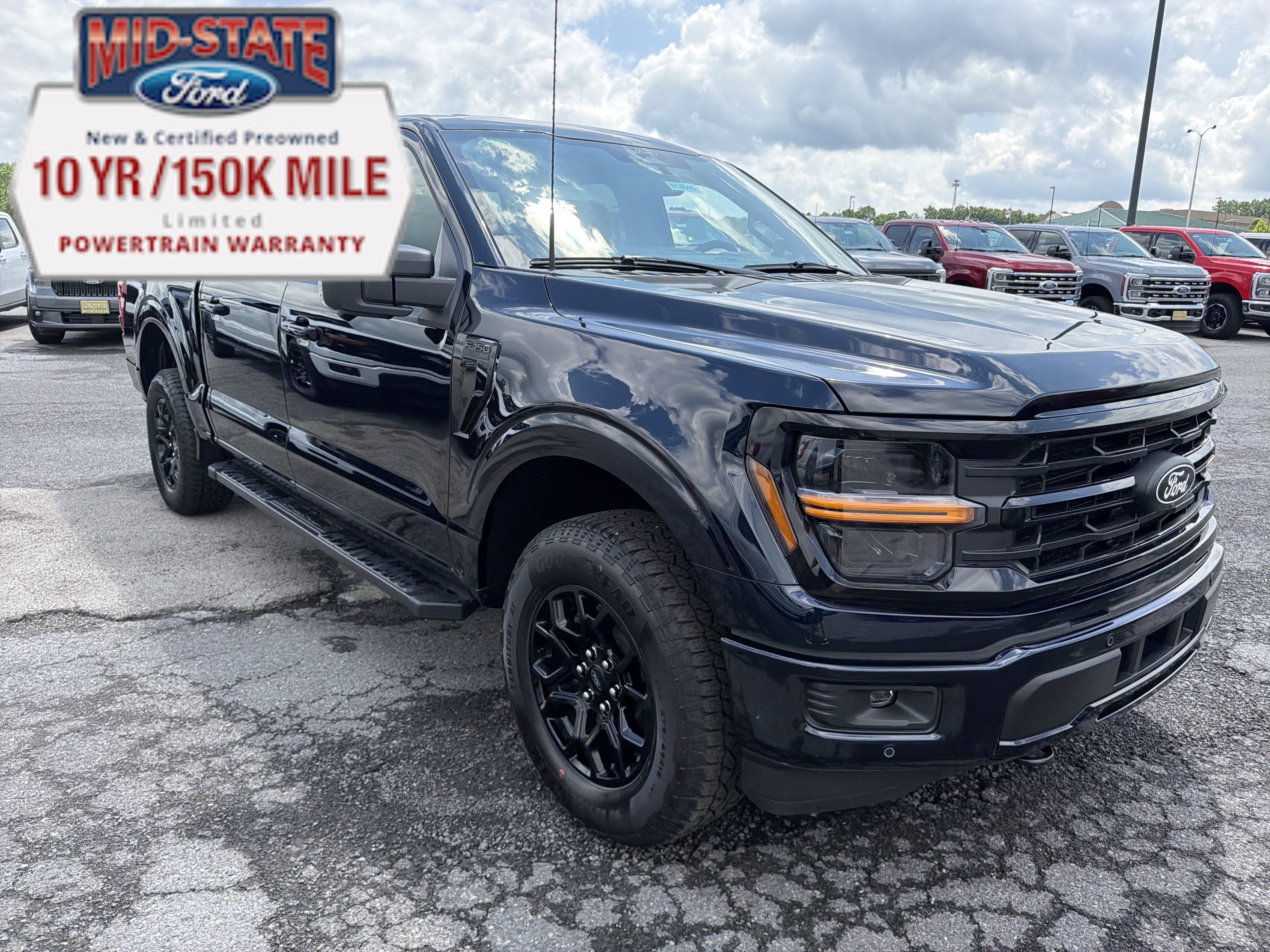 2026 Ford F-150 XLT in Antimatter Blue Metallic — front three-quarter view