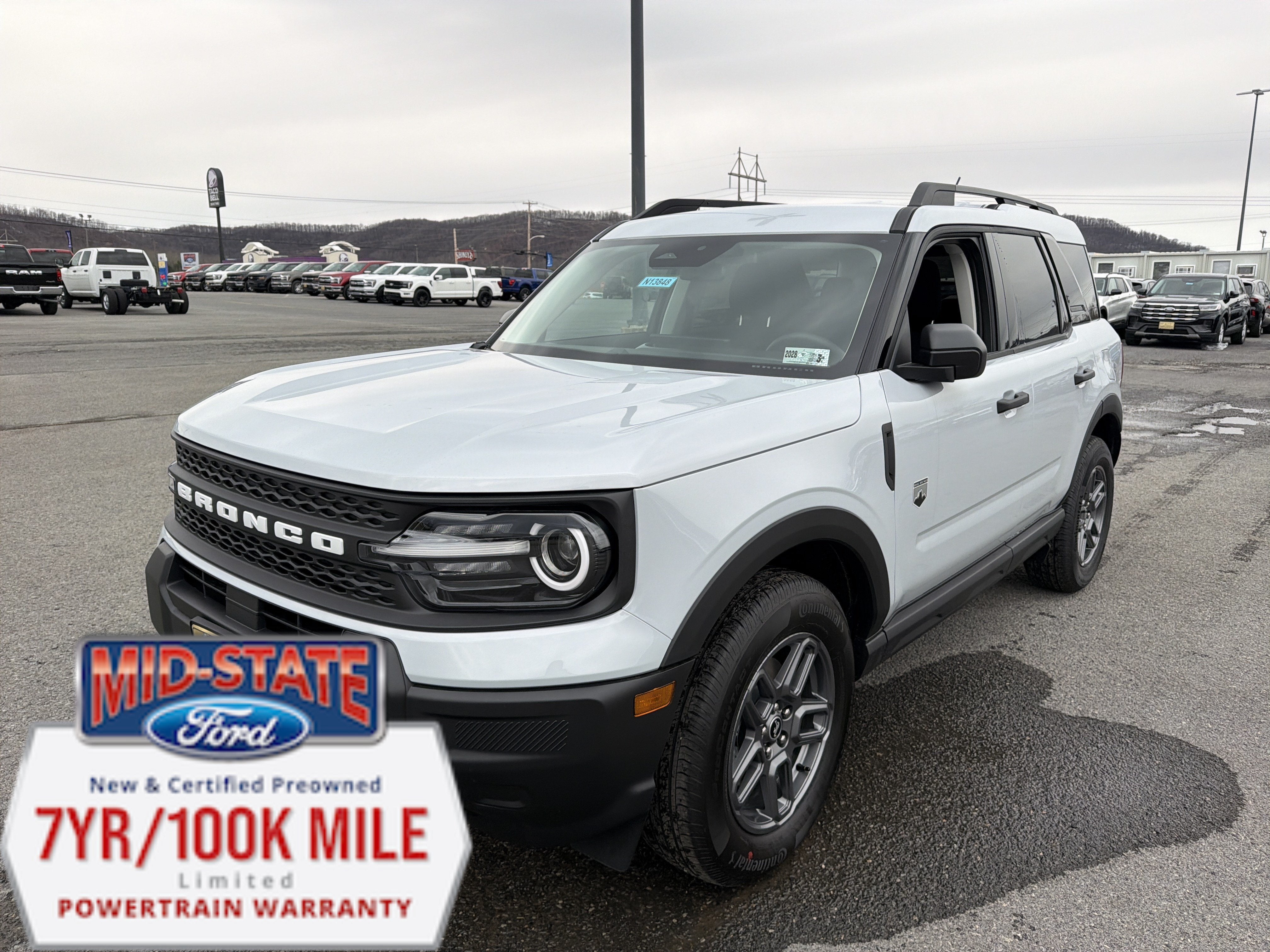 2026 Ford Bronco Sport Big Bend in Space White Metallic — front three-quarter view