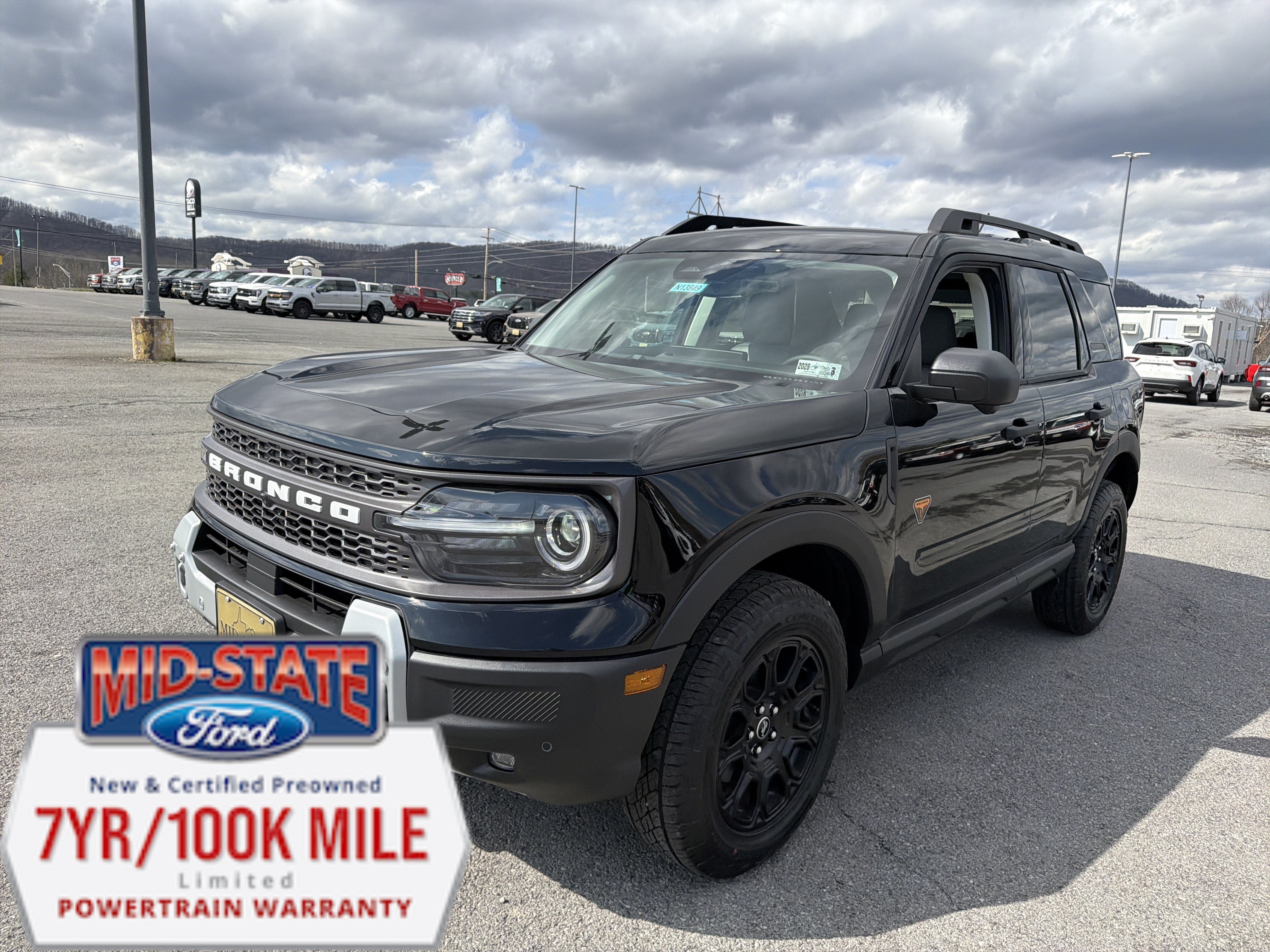 2026 Ford Bronco Sport Badlands in Shadow Black — front three-quarter view