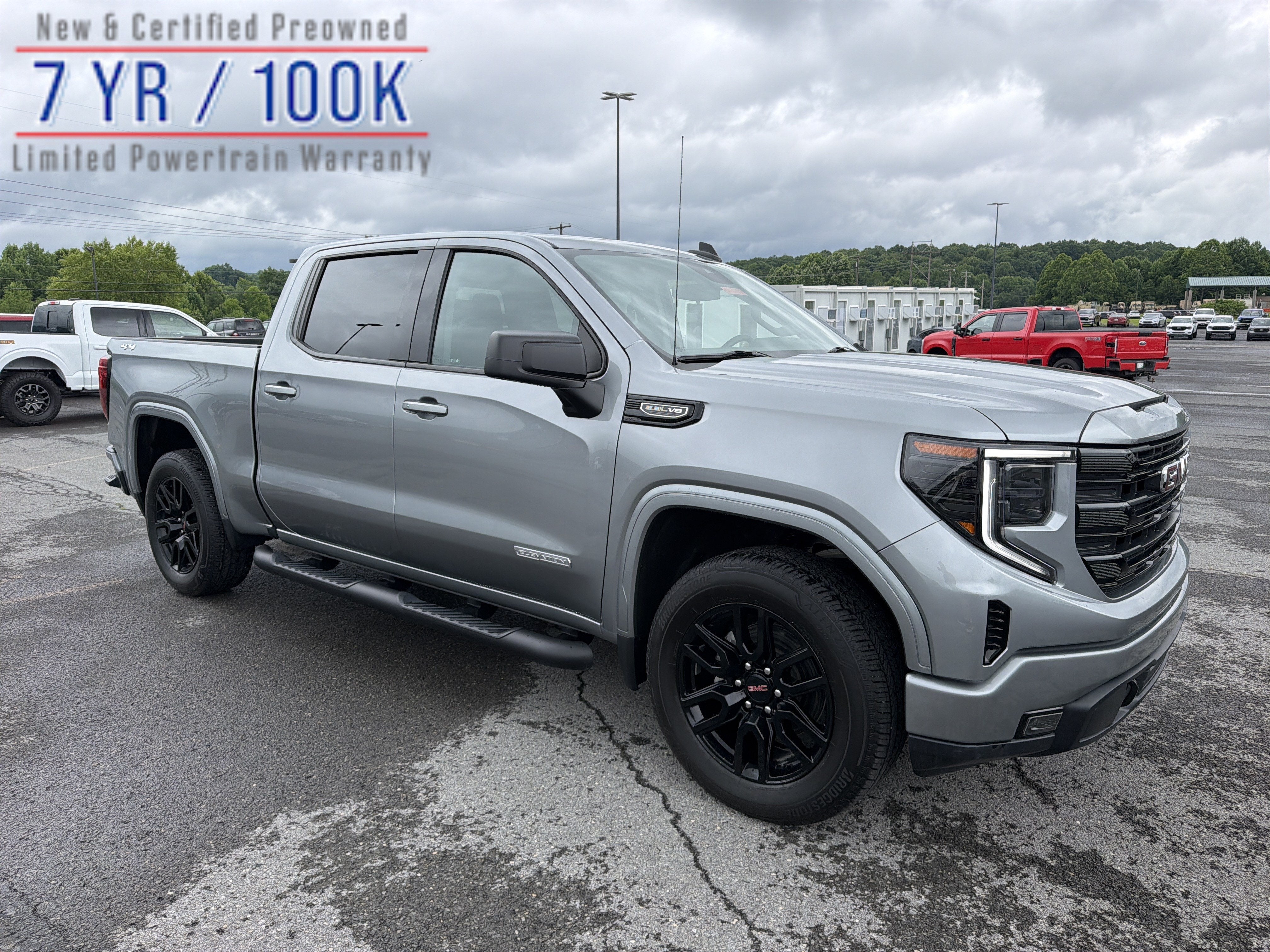 2024 GMC Sierra 1500 Elevation in Sterling Metallic — front three-quarter view