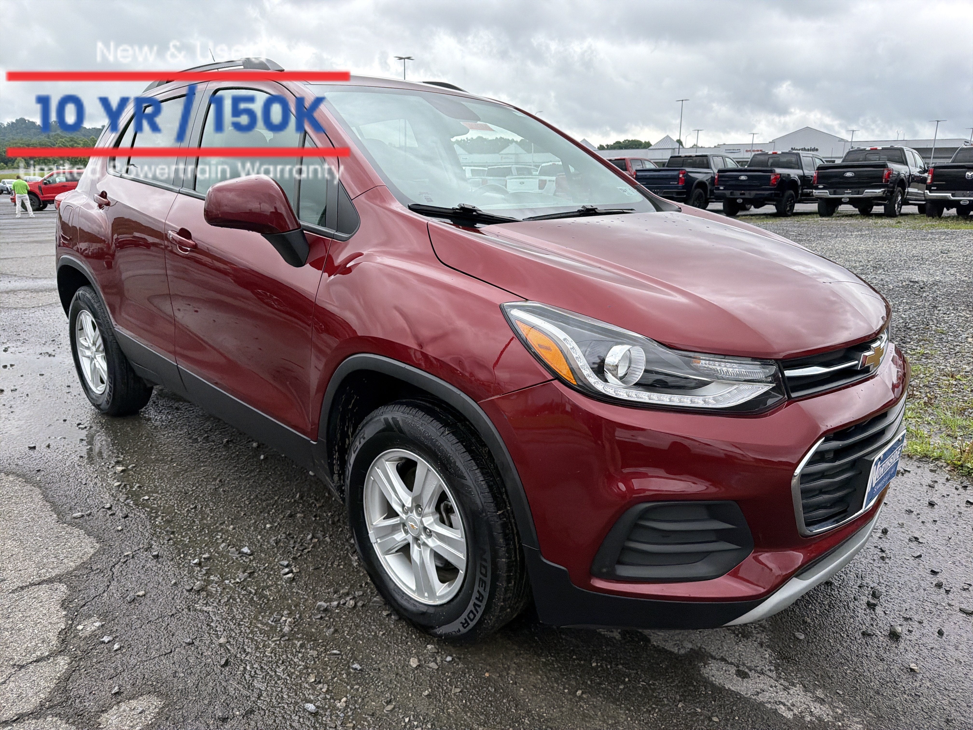 2022 Chevrolet Trax LT in Crimson Metallic — front three-quarter view